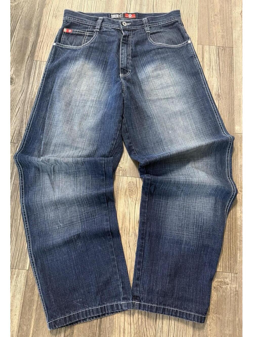 Southpole Blue Deniem Men's Y2K Red Tab Baggy Jeans Sz 34